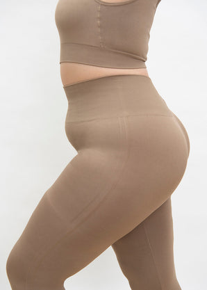 Curve Ultimate High Waisted Seamless Leggings - Oatmeal Beige
