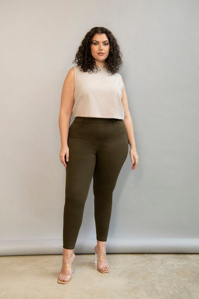 Curve Ultimate Jeggings - Khaki Green