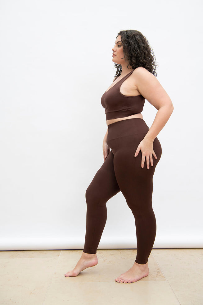 Curve Ultimate High Waisted Seamless Leggings - Chocolate Brown