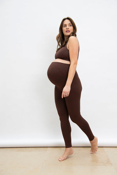 Ultimate Seamless Maternity Leggings - Chocolate Brown