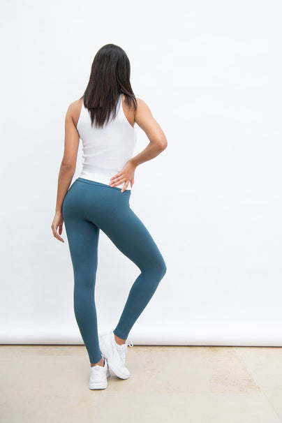 Everyday High Waisted Leggings - Petrol Blue