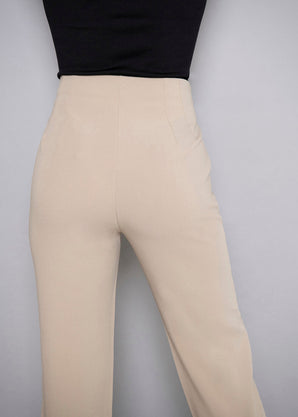 Curve Cigarette Trousers - Sand