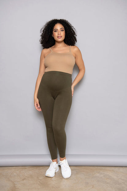 Maternity Everyday Leggings - Khaki Green