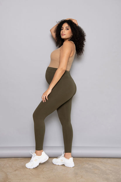 Maternity Everyday Leggings - Khaki Green