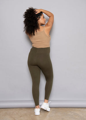 Maternity Everyday Leggings - Khaki Green