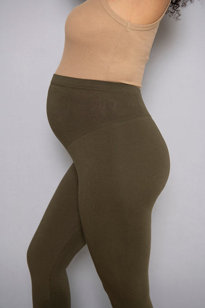 Maternity Everyday Leggings - Khaki Green