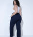 Curve Linen Trousers - Navy