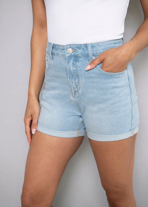 Everyday Denim Shorts - Light Blue