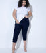 Curve Crop Stretch Trousers - Navy