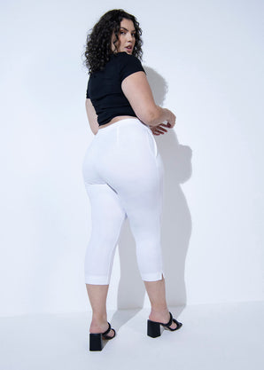 Curve Crop Stretch Trousers - White