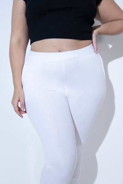 Curve Crop Stretch Trousers - White