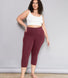 Curve Cropped Lightweight Leggings - Burgundy