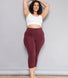 Curve Cropped Lightweight Leggings - Burgundy