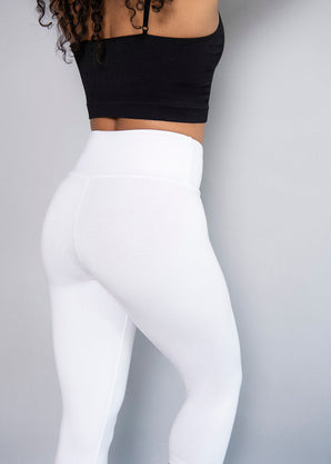 Cropped Lightweight Leggings - White