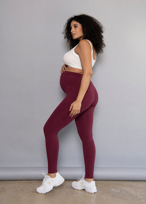 Maternity Everyday Leggings - Burgundy