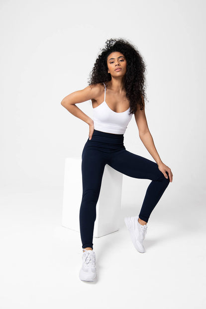 Everyday High Waisted Leggings - Navy Blue