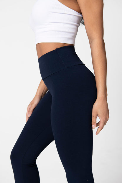 Everyday High Waisted Leggings - Navy Blue