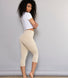 Curve Cropped Lightweight Leggings - Beige