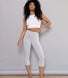 Curve Cropped Lightweight Leggings - Light Grey