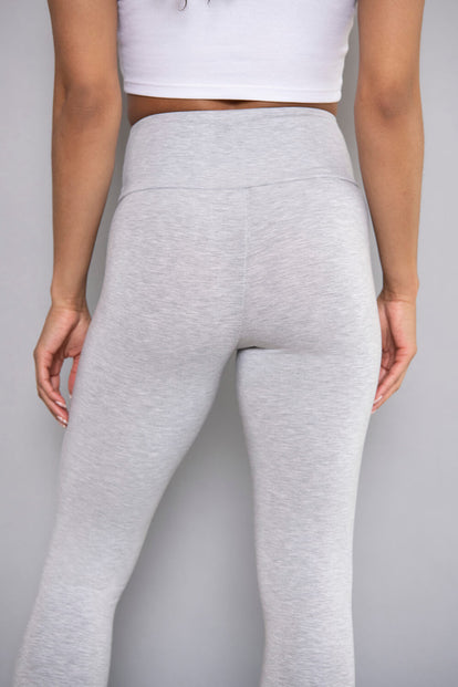 Cropped Lightweight Leggings - Light Grey