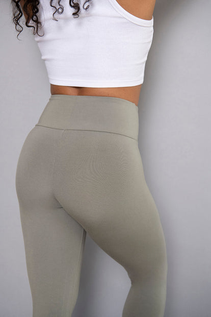 Cropped Lightweight Leggings - Sage Green