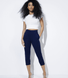 Crop Stretch Trouser - Navy