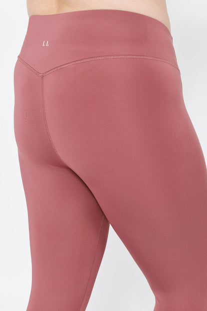 Curve Focus Cropped High Waisted Sports Leggings - Dusty Pink