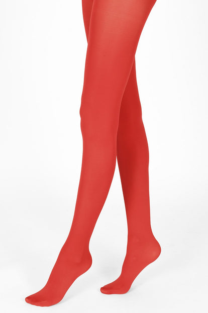 60 Denier Tights - Poppy Red