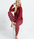 Soft Touch Pyjama Set - Burgundy Christmas Print