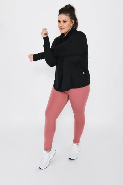 Curve Focus High Waisted Sports Leggings - Dusty Pink