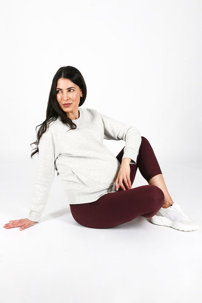 Maternity Revitalise Cropped Leggings - Winter Berry