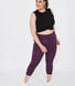 Curve Focus Cropped High Waisted Sports Leggings - Mulberry Plum