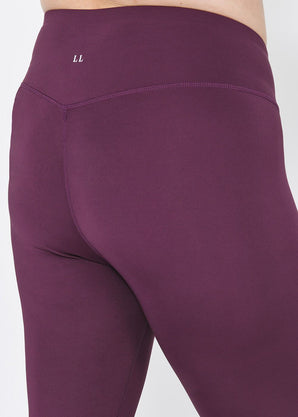 Curve Focus 7/8 High Waisted Sports Leggings - Mulberry Plum