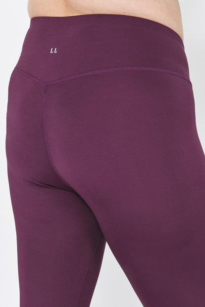 Curve Focus 7/8 High Waisted Sports Leggings - Mulberry Plum