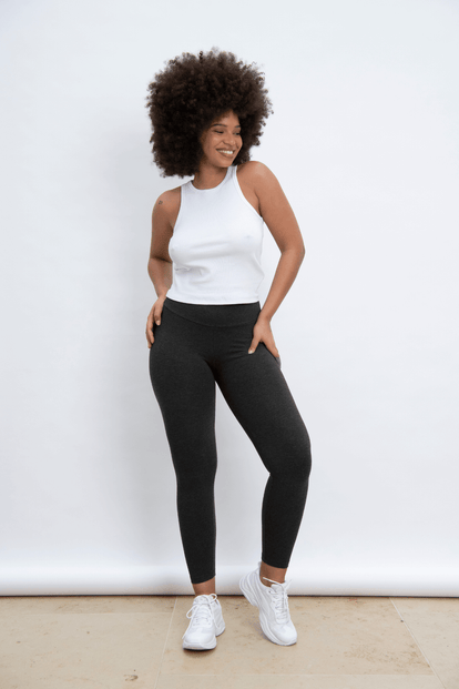 Everyday High Waisted Leggings - Dark Grey Marl