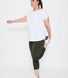 Curve Focus Cropped High Waisted Sports Leggings - Olive Green