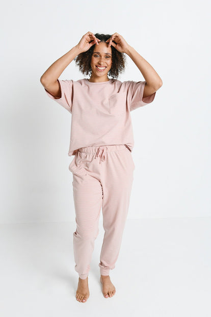 Brushed Cotton Pyjama Set - Dusty Pink