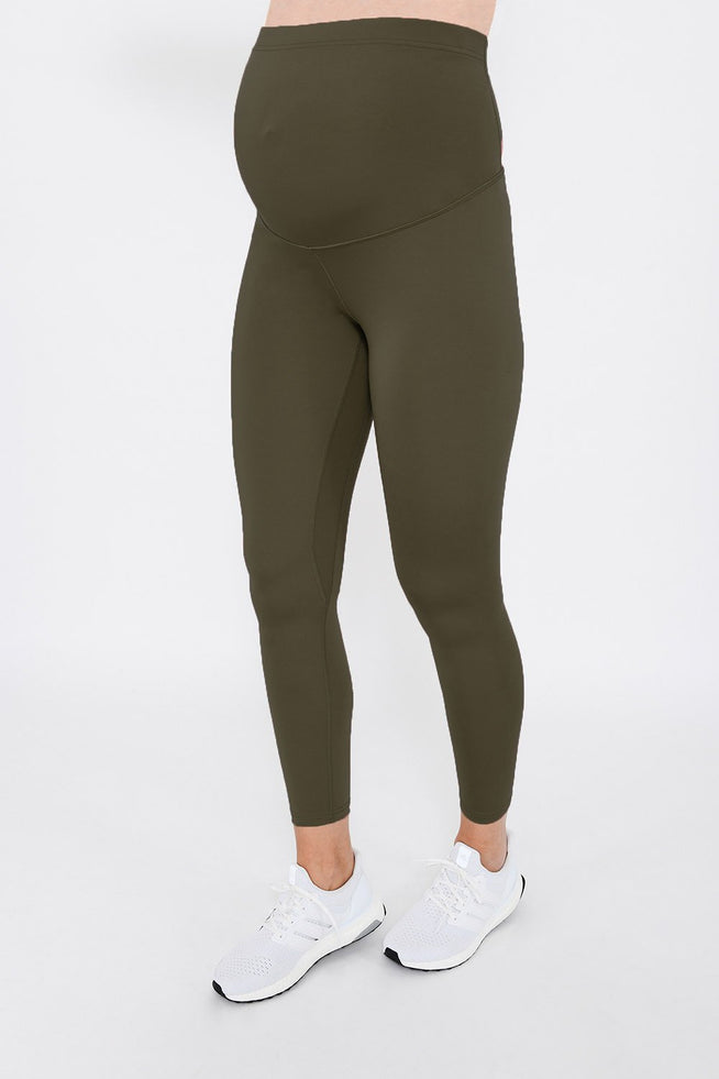 Maternity Focus 7/8 Sports Leggings - Olive Green