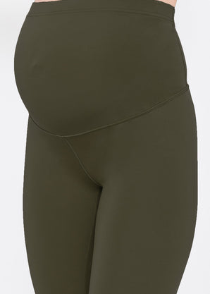 Maternity Focus 7/8 Sports Leggings - Olive Green