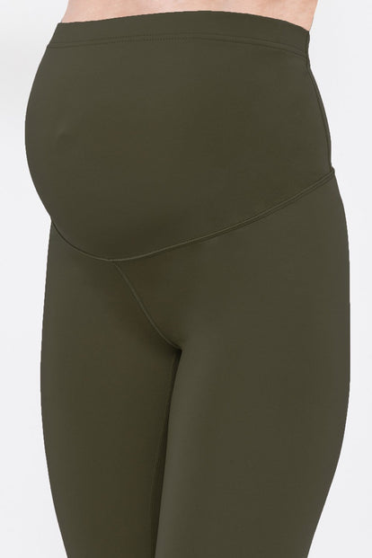 Maternity Focus 7/8 Sports Leggings - Olive Green