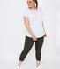 Curve Focus Cropped High Waisted Sports Leggings - Olive Green