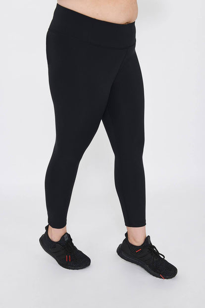 Curve Focus 7/8 High Waisted Sports Leggings - Midnight Black