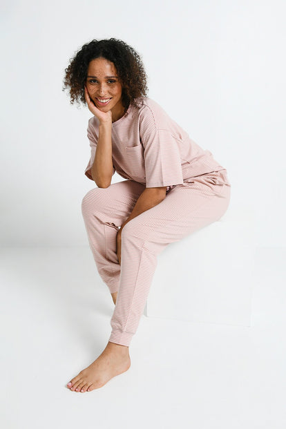 Brushed Cotton Pyjama Set - Dusty Pink