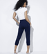 Crop Stretch Trouser - Navy