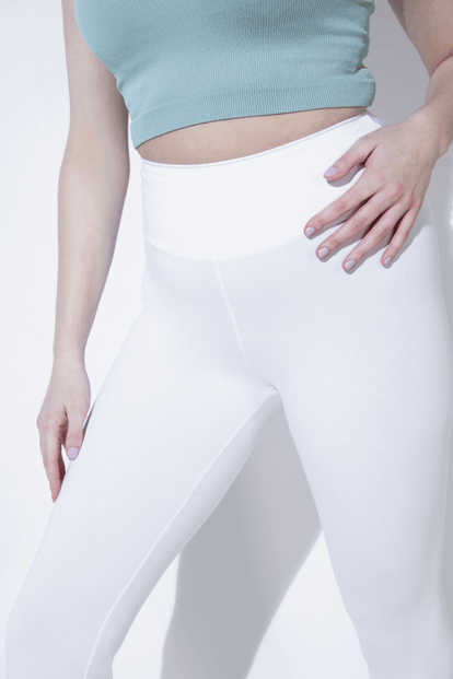 Lightweight Everyday High Waisted Leggings - White