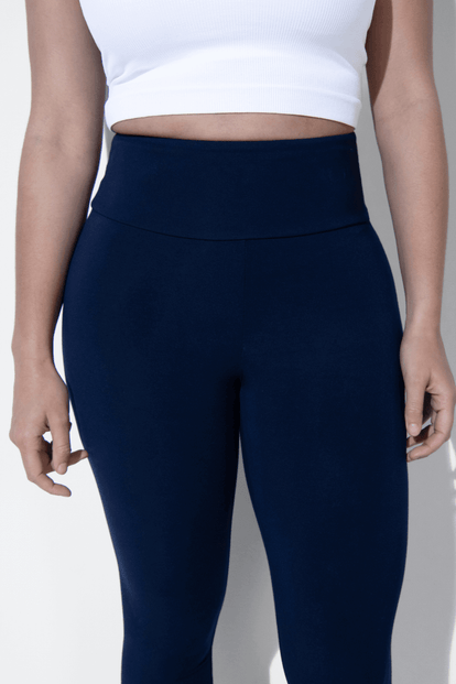 Lightweight Everyday High Waisted Leggings - Navy