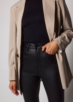 Curve Coated Jeans - Black