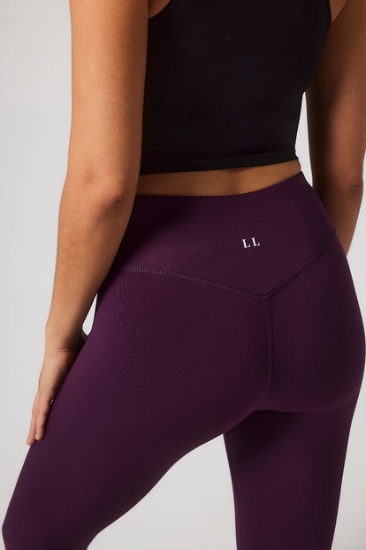 Focus Cropped High Waisted Sports Leggings - Mulberry Plum