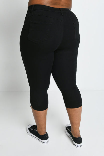 Curve Cropped Jeggings - Black