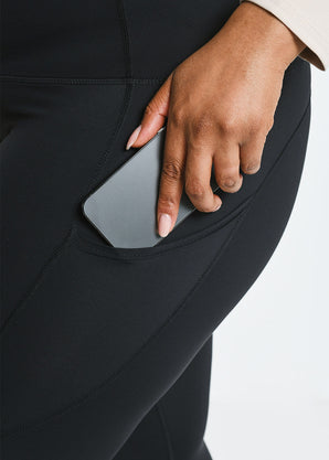Curve Energise Cropped Sports Leggings - Midnight Black